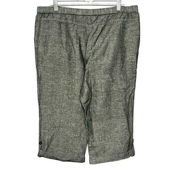 New York & Company Linen Blend Cropped Pants Relaxed-Fit Pull-On Capris Medium - Picture 4 of 11